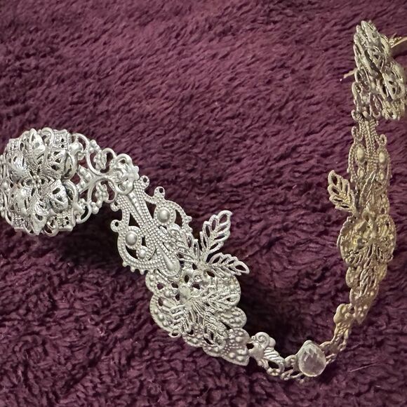Accessories - Elven Diadem Silver Tiara Crown Fairy Headdress Wedding Elf Headpiece Bridal
